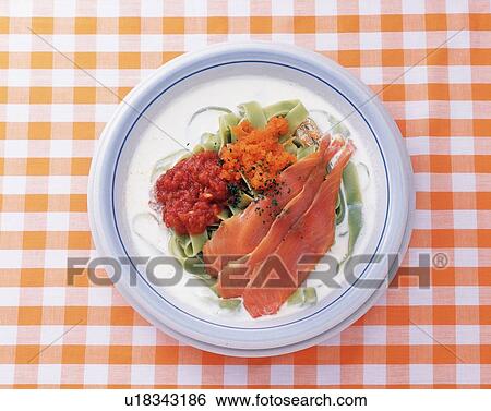 Fettuccine Con Spinaci, High Angle View View Large Photo Image Stock Photograph - Fettuccine Con Spinaci, High Angle View. Fotosearch