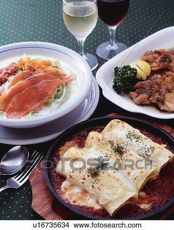 Italian Food, High Angle View View Large Photo Image Picture - Italian Food, High Angle View. Fotosearch