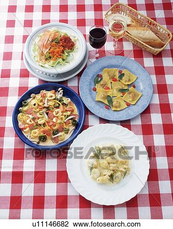 Italian Food, High Angle View View Large Photo Image Stock Image - Italian Food, High Angle View. Fotosearch