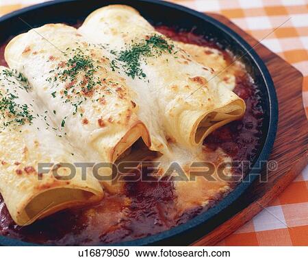 Stock Image - Lasagna, High Angle View. Fotosearch