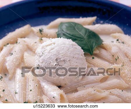 Stock Image - Penne Carbonara, Close Up. Fotosearch