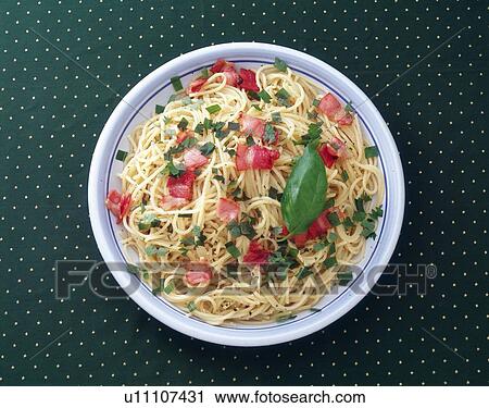 Stock Image - Spaghetti, High Angle View. Fotosearch
