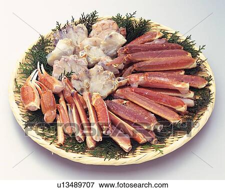 Legs of crab on bamboo basket, high angle view View Large Photo Image Stock Photo - Legs of crab on bamboo basket, high angle view. Fotosearch