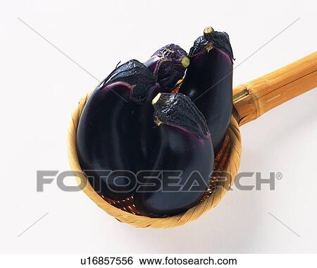 Egg Plants on bamboo basket, high angle view View Large Photo Image Stock Photograph - Egg Plants on bamboo basket, high angle view. Fotosearch