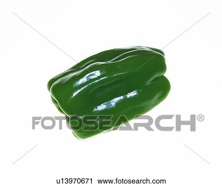 Stock Image - Green Sweet Pepper, high angle view. Fotosearch