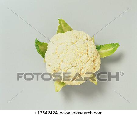 Picture - Head of cauliflower, high angle view. Fotosearch
