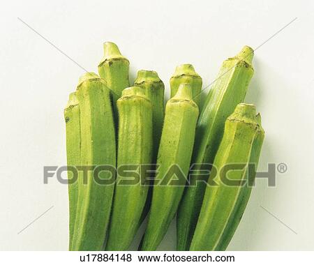 Stock Photo - Okras, high angle view . Fotosearch