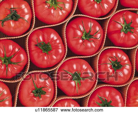 Stock Photo - Tomatoes, Full Frame, high angle view, close up. Fotosearch
