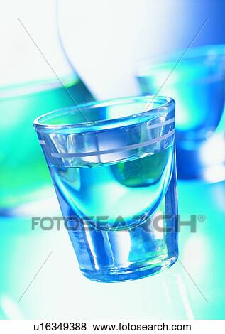 Stock Photo - Blue, Beverage, Glass, Liquid, Indoor. Fotosearch