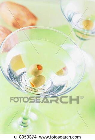 Picture - Indoor, Olives, Refreshment, Liquid, Liquor, Glass. Fotosearch