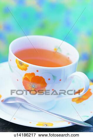 Stock Photo - Indoor, Tea, Beverages, Three Objects, Teaspoon, Liquid, Drink. Fotosearch