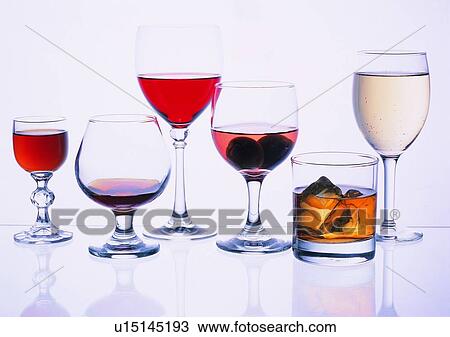 Stock Image - Wineglass, Indoor, Food And Drink, Assortment, Liquid. Fotosearch