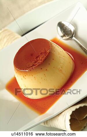 Stock Photograph - Flan up close. Fotosearch