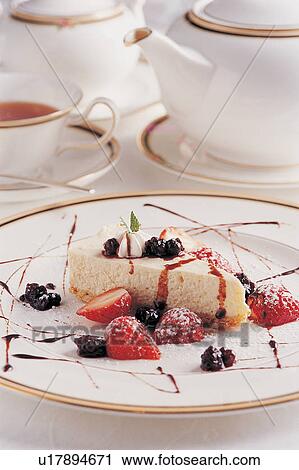 Stock Image - Plate, Half Full, Focus On Foreground, Food, Strawberry, Indoor. Fotosearch