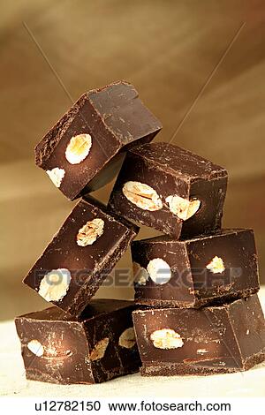 Stock Image - Stack, Cut Out, Brown, Chocolate Cake, Chocolate. Fotosearch