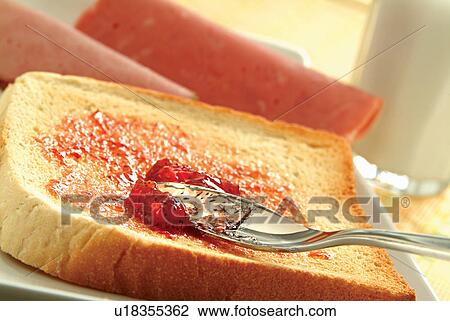 Stock Image - Toast with jelly. Fotosearch