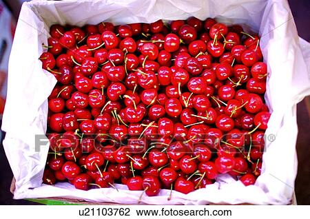 Fresh cherries in a box lined with tissue View Large Photo Image Stock Image - Fresh cherries in a box lined with tissue. Fotosearch