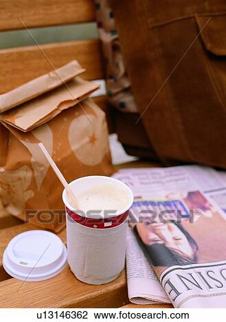 Stock Image - Bag, Beverage, Wood, Lid, Drink. Fotosearch