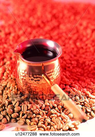 Stock Photo - Beans, Container, Coffee Beans, Beverage, Aromatic. Fotosearch