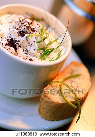 Beverage, Biscotti, Close-Up, Coffee Cup, Cream, Drink, Froth View Large Photo Image Stock Photo - Beverage, Biscotti, Close-Up, Coffee Cup, Cream, Drink, Froth. Fotosearch