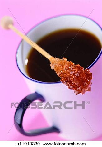 Stock Image - Beverage, Black Coffee, Brown Sugar, Close-Up, Coffee Cup, Drink. Fotosearch