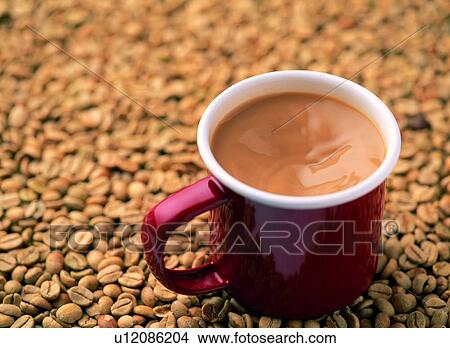 Picture - Beverage, Brown, Close-Up, Coffee Beans, Coffee Cup. Fotosearch