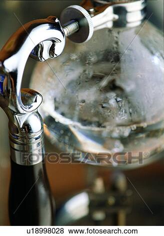 Stock Photo - Boiling, Close-Up, Coffee Machine, Coffee Maker, Indoor. Fotosearch
