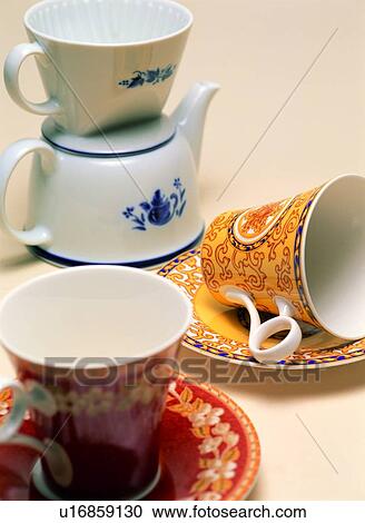 Stock Image - Coffee Pot, Food And Drink, Close-Up, Assortment, Yellow. Fotosearch