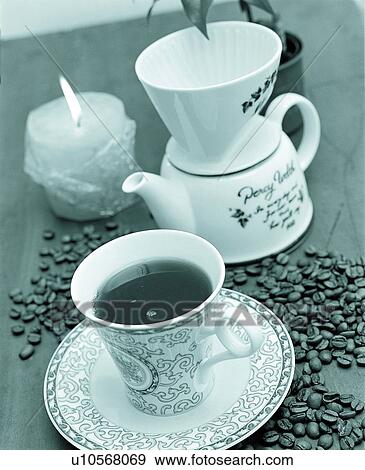 Stock Photo - Cup, Coffee Beans, Coffee Pot, Coffee Cup, Coffee Maker, Large Group Of Objects. Fotosearch
