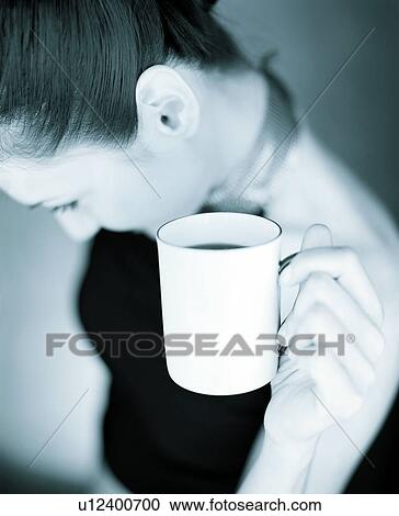 Stock Image - Focus On Foreground, B/W, B&W, Beverage, Cup, Java. Fotosearch