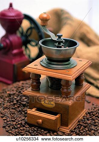Picture - Grinder, Focus On Foreground, Coffee Grinder, Coffee, Coffee Beans. Fotosearch