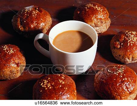 Stock Photograph - Indoor, Beverage, Snack, Arrangement, Table, Drink. Fotosearch