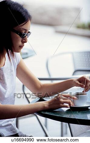 beverage, coffee, chair, asian ethnicity View Large Photo Image Stock Image - beverage, coffee, chair, asian ethnicity. Fotosearch