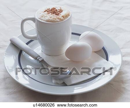 Stock Photograph - beverage, drink, chinaware, java, coffee, edible, napkin. Fotosearch