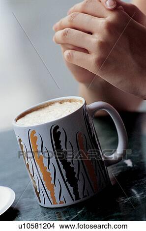 Picture - preparation, refreshment, close-up, coffee, cup, java. Fotosearch