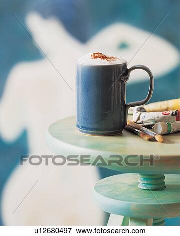 Stock Photo - refreshment, close-up, serving, coffee, mocha, beverage. Fotosearch