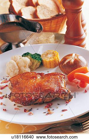 Stock Image - Basket, Bread, Close-Up, Fork, Gravy. Fotosearch