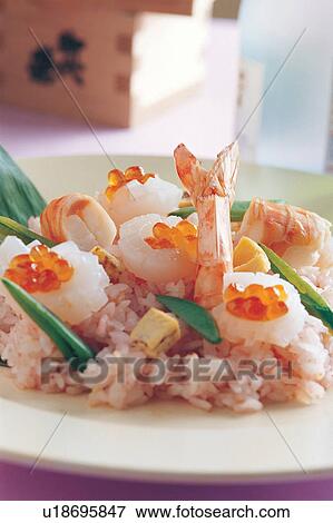 Indoor, Rice, Prawn, Close-Up, Food And Drink, Healthy Eating View Large Photo Image Stock Photo - Indoor, Rice, Prawn, Close-Up, Food And Drink, Healthy Eating. Fotosearch
