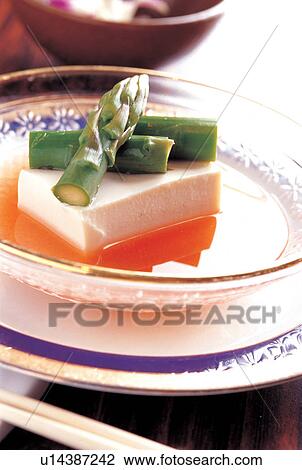 Stock Image - asparagus, bean curd, appetizing. Fotosearch
