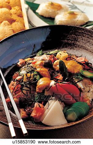 Stock Image - assorted, chopsticks, appetizing. Fotosearch