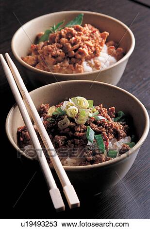 Stock Image - bowls, chopsticks, appetizing. Fotosearch
