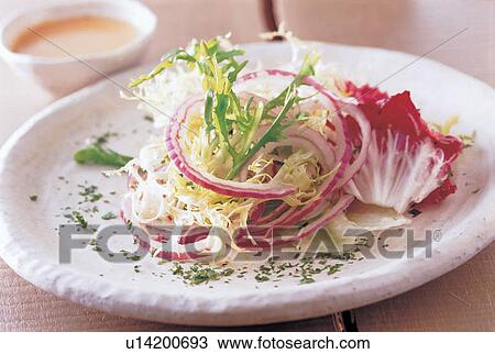 Stock Image - edible, delicious, health, sauce, food stuff, chopped, platter. Fotosearch