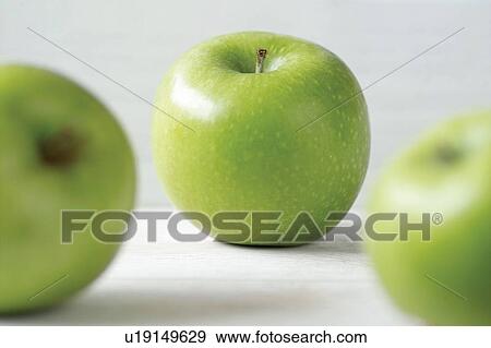 Stock Photo - Close-Up, Fresh, Fruit, Green, Green Apple. Fotosearch