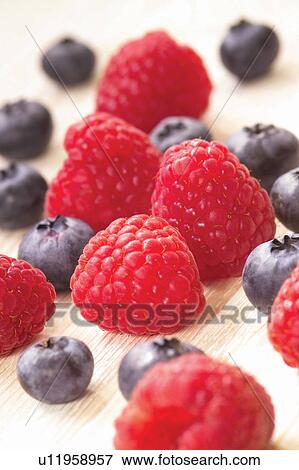 Stock Photo - Group Of Objects, Indoor, Tilt, Raspberry, Fruits. Fotosearch
