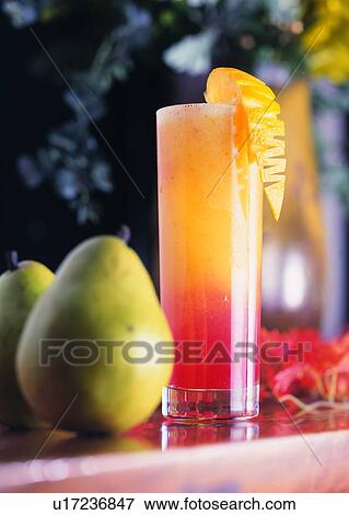 Stock Photo - food, fruit, orange, drink, pear. Fotosearch