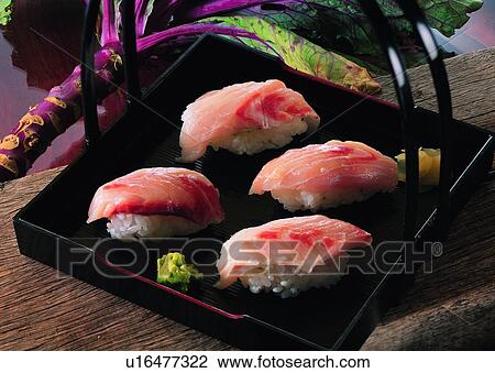 food, sushi, fish, wasabi, plate, plant View Large Photo Image Stock Image - food, sushi, fish, wasabi, plate, plant. Fotosearch