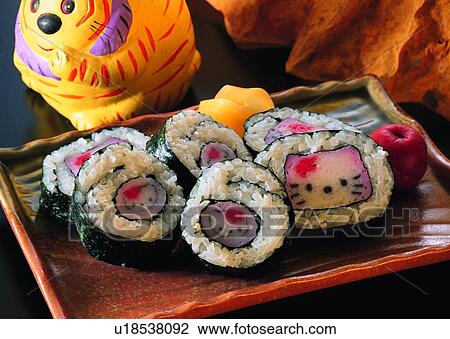 food, sushi, hello kitty, pickled cucumbers, plate, toy View Large Photo Image Stock Image - food, sushi, hello kitty, pickled cucumbers, plate, toy. Fotosearch