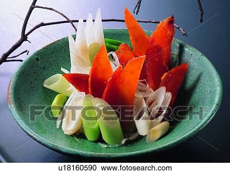 green onion, roe, plate, food View Large Photo Image Stock Image - green onion, roe, plate, food. Fotosearch