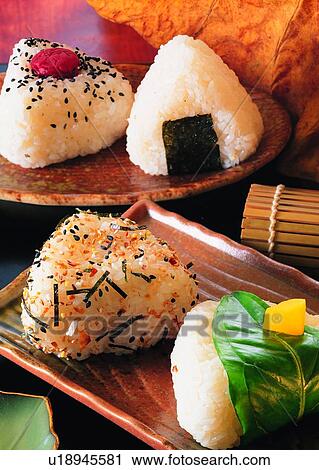rice, sesame, rice balls, food, plate, pickled cucumbers, leaf View Large Photo Image Stock Image - rice, sesame, rice balls, food, plate, pickled cucumbers, leaf. Fotosearch