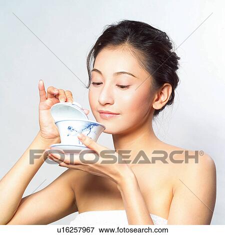 Beauty, Asian Ethnicity, Youth Culture, Freshness, Saucer, Dieting, Indoor View Large Photo Image Stock Photo - Beauty, Asian Ethnicity, Youth Culture, Freshness, Saucer, Dieting, Indoor. Fotosearch